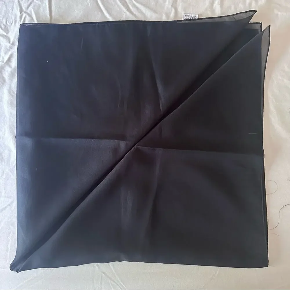 Vintage Japanese Semi-Sheer Black 31 inch Square Scarf